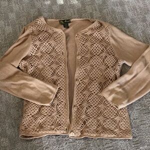 Mirasol Beautiful Tan Cardigan Size Lg